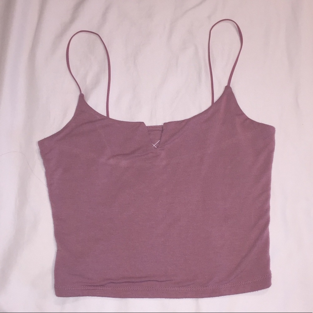 Pacsun Pink Notched Tank Top (Crop) Size Small